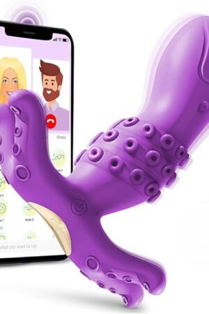 Wearable Panties Vibrator with App Control, Female Sex Toy G Spot Octopus Dildo Vibrating 9 Vibration Mode Long Distance Vibrators Thrusting Anal Plug Prostate Massage for Women Men Couples