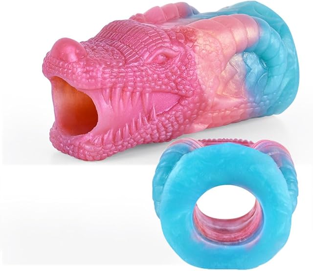 3 Different Sizes of Soft Silicone Dragon Shape Hollow Penis Sleeve Enlarger Stimulate Cock Sleeve Male Sex Toy, Stretchy Penis Extender Sleeve Penis Enlarger Adult Toys for Woman or Couple - S