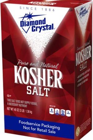 Diamond Crystal Kosher Salt ? Full Flavor, No Additives and Less Sodium - Pure and Natural Since 1886 (Restuarant Pack) - 3 Pound Box