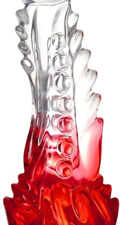 6.7 Inch Small Monster Dildo with Strong Suction Cup,Clear-Red Gradient Jelly Dildo Adult Toys for Beginner Women