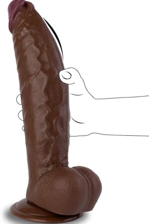 12 Inch Huge Thick Big Black Dildo - Giant BBC Monster Dildo, XXL Large Anal Dildos with Suction Cup for Hands-Free Play, Soft Curved Massive Wide Dildos, Adult Sex Toys & Games for Men Women Gay