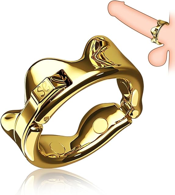 FST Adjustable Cock Ring Stainless Steel Crown Shape Penis Ring for Delay Ejaculation Lasting Erection Bondage Sex Toys for Men (L)