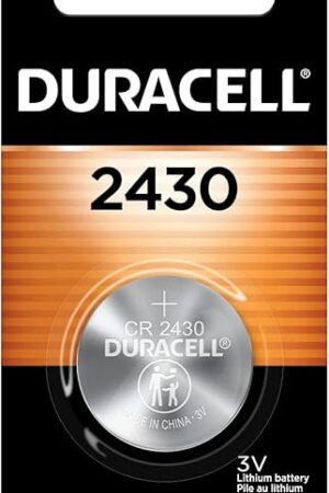 Duracell 2430 3V Lithium Battery, 1 Count Pack, Lithium Coin Battery for Medical and Fitness Devices, Watches, and more, CR Lithium 3 Volt Cell