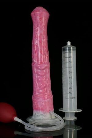 11.22'' Huge Horse Dildo, Lifelike Animal Ejaculating Dildo, Silicone Squirting Dildo with Suction Cup, Flexible Dildo Adult Sex Toy for Couples (Red)