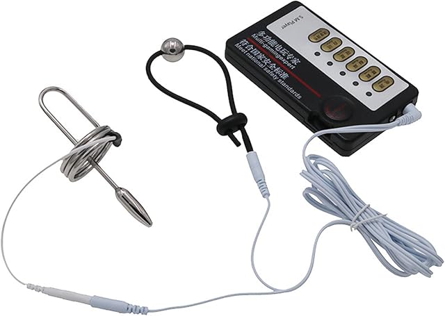 Electrosex Silicone Penis Ring Cockring Estim Stainless Steel Urethral Dilators Penis Plug Prostate Glans Stimulator Masturbation Sex Toys for Men Beginners Couple