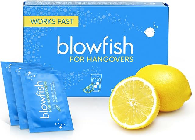 Blowfish for Hangovers - Fast Hangover Relief in 15 Minutes | Headache Relief, Energy, and Hydration in One Step | Single Box