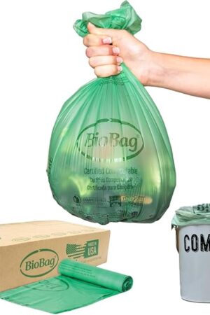 BioBag (USA), The Original Compostable Bag, 26 Gallon, 100 Total Count, 100% Certified Compostable Kitchen Food Scrap Bags, Kitchen Compost Bin Compatible