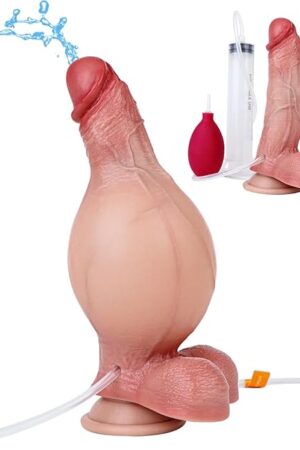 Adjustable Girth Inflatable Squirting Anal Realistic Dildo,724inch Long Silicone Ejaculation Dildo with Strong Sucker,Free Hand Adult Cumming Stimulator Prostate Massager Sex Toy