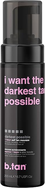 btan Ultra Dark Self Tanner Mousse | I Want The Darkest Tan Possible - Fast, 1 Hour Express Sunless Tanning Foam, Golden Bronzing Glow, Face & Body, No Fake Tan Smell, Vegan, Cruelty Free, 67 Fl Oz