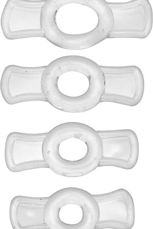 Endurance Constrictive Penis Ring Set, Clear