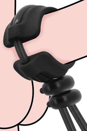 Adjustable Penis Ring with 2 Buckles - Silicone Cock Ring for Erection Enhancing Long Lasting Stronger - Black Men Sex Toy for Sex Game