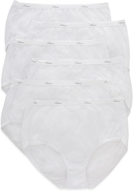 Women's High-Waisted Brief Panties, 6-Pack, Moisture-Wicking Cotton Brief Underwear (Colors May Vary)