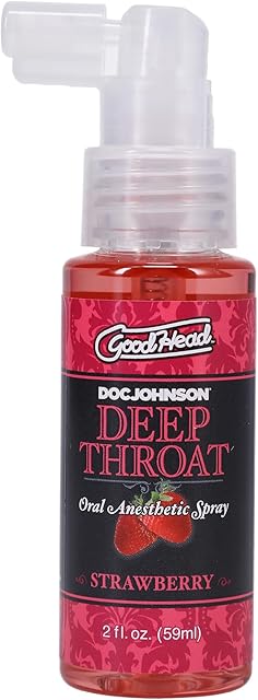 Doc Johnson GoodHead - Deep Throat Spray - Numbs Throat - Relaxes Gag Reflex - Sweet Strawberry - 2 fl oz(59 ml)