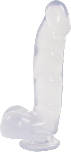 Doc Johnson Jelly Jewels - 7 Inch Dildo with Balls - 5.9" Usable Length and 1.5" Wide - Suction Cup Base - Great For Beginners - Diamond
