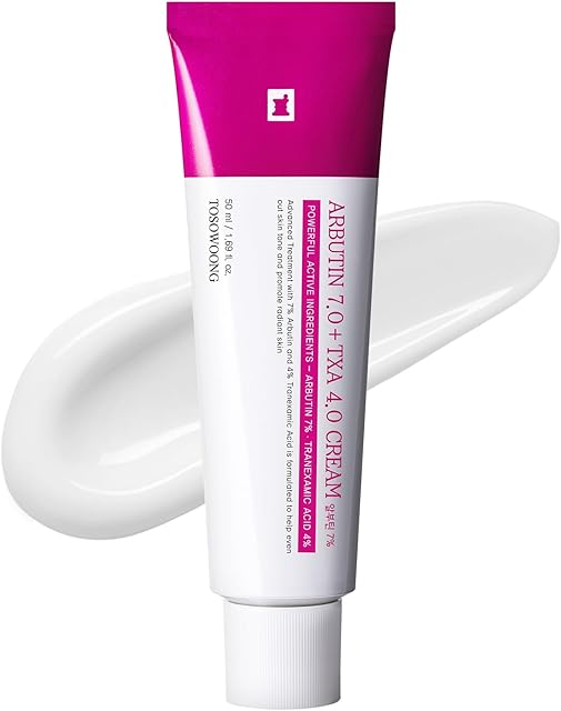 Arbutin 7% + Tranexamic Acid 4% Cream, 70,000ppm Arbutin, 40,000ppm TXA, Niacinamide, Glutathione, Dark Spots, Freckle, Blemishes, Pigmentation, Korean Skin Care, 50ml, 169 floz