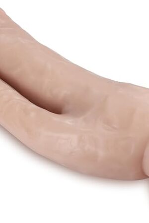 Eden Sex Toys - Huge Double Penetration Dildo with Suction Cup - 8 Inch - Realistic Double Sided Dildo for G-spot Anus Stimulation - Two Headed Cock - Dual Pleasure Toy for Women Men Couples - Beige