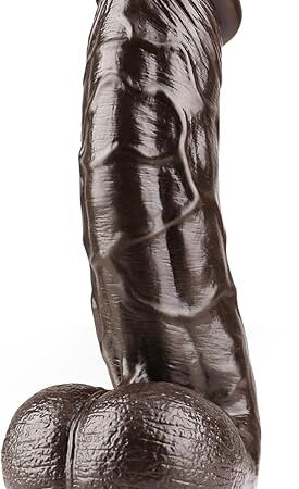 10 Inch Realistic Big Black Dildo Sex Toy, 217'' Diameter Lifelike Huge Thick Dildo with Suction Cup for Hands-Free, Soft Large Anal Dildos for Men and Women Pleasure