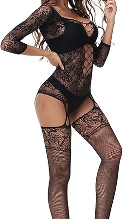 Women Fishnet Bodystocking Lingerie Sexy Babydoll Flexible Teddy Sleepwear Bodysuit Stretch Body Stockings