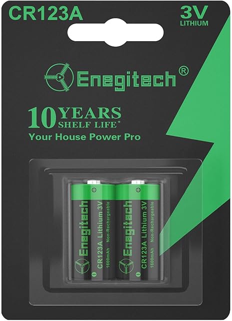 CR123A 3V Lithium Battery, 123 3 Volt Lithium Battery, for Home Security Alarm System Sensor Doorlock Smok Carbon Monoxide Alarm Non-Rechargeable (CR123A 2 Pack)