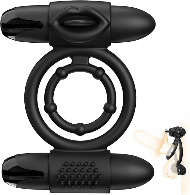 3 in 1 Vibrator for Couple, Vibrating Cock Ring with 10 Modes, Men's Penis Vibrators Clitorals Stimulator for Women, Sex Novelties Adult Sex Toys Games