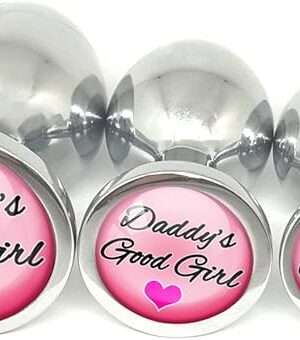 Daddys Good Girl Pink DDLG Metal Butt Plug Adult Toy Choose Your Size or Set of 3