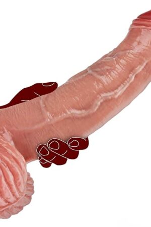 9 Inch Sex Toy Dildo for G Spot, Feels Like Skin with Realistic Vein Texture for Beginner and Anal Play, Dual Silicone Material with Powerful Suction Cup for Hands-Free for Women Men Sexual Pleasure