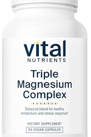 Vital Nutrients Triple Magnesium Complex Supplement | Vegan Magnesium Glycinate, Malate & Oxide 250mg | Easily Absorbed Magnesium Supplement for Stress, Muscle, Heart, Bone Support | 90 Capsules