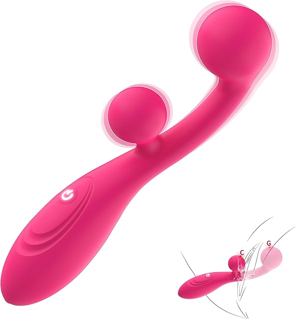 G Spot Vibrator Clitoral Stimulator Sex Toys 2-in-1 Dildo Vibrator with 3 Intensities and 7 Modes for Nipple Clitoral Vaginal Anal Stimulation Adult Sex Toy for Women and Couples