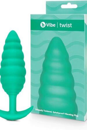 b-Vibe Bump Texture Small Vibrating Anal Plug - Rechargeable Silicone Butt Plugs, Anal Sex Toys for Adults - Mint Green