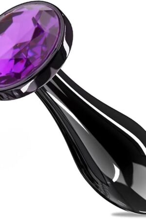 Anal Plugs Small Butt Plug, Anal Bead Adult Sex Toy Games,Personal Sex Toy for Adult Women,Men and Couples,Jeweled G Spot Anal Beads Toy(Purple)