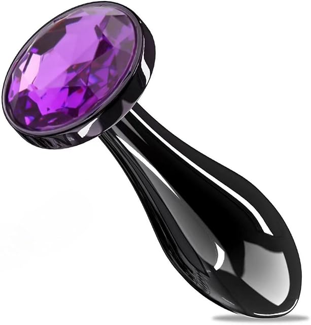 Anal Plugs Small Butt Plug, Anal Bead Adult Sex Toy Games,Personal Sex Toy for Adult Women,Men and Couples,Jeweled G Spot Anal Beads Toy(Purple)