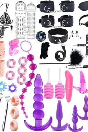 41Pcs SM Bondage Restraint Vibrator Silicone Anal Plug Sex Toys for Butt Plug Color