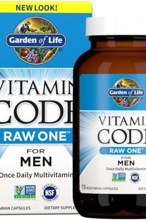 Garden of Life Multivitamin for Men, Vitamin Code Raw One - Once Daily, Vitamins Plus Fruit, Veggies & Probiotics, 75 Count