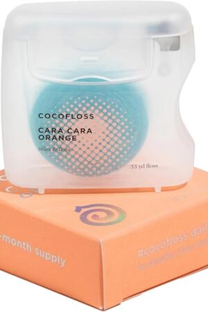 Cocofloss Woven Dental Floss, Dentist-Designed Oral Care, Orange Scent, Waxed, Expanding, Kid-Friendly String Floss with Coconut Oil, 1 Spool (33 yd)