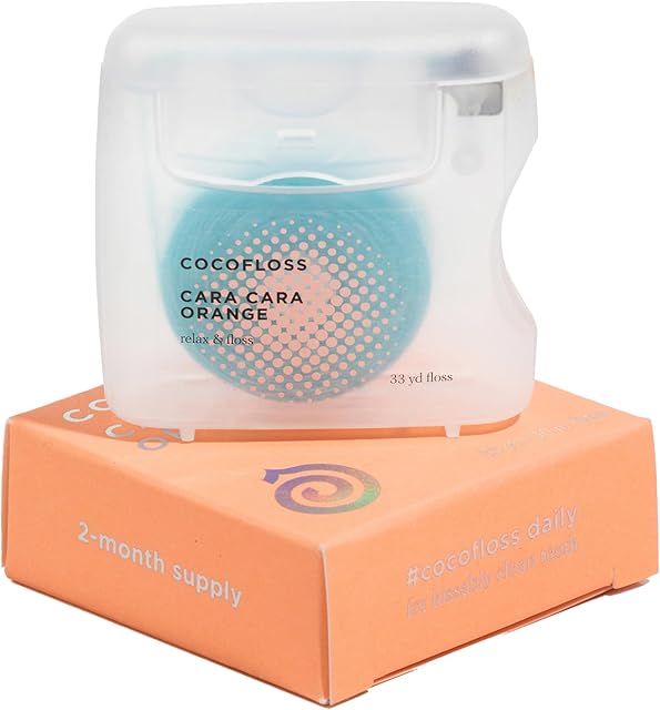 Cocofloss Woven Dental Floss, Dentist-Designed Oral Care, Orange Scent, Waxed, Expanding, Kid-Friendly String Floss with Coconut Oil, 1 Spool (33 yd)