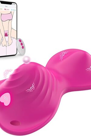 APP Remote Control Vibrator-Butterfly Novelties Clit Stimulator Sit and Ride Women Sex Toy with 9+9 Vibration Modes Dual Motor Clit Wearable Vibrator Adult Sex Toy for Female Pleasure Pink