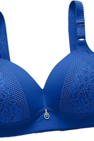 Bra for Womens Wireless Comfort Adjustable Brassiere Lace Sexy Light Padded Lingerie Front Closure Lady Bras