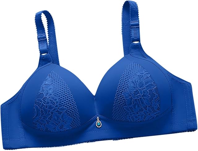 Bra for Womens Wireless Comfort Adjustable Brassiere Lace Sexy Light Padded Lingerie Front Closure Lady Bras