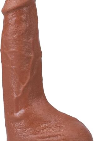 Doc Johnson The Realistic Dildo- Squirting 9.5 Inch ULTRAKSYN with Removable Vac-U-Lock Suction Cup - F-Machine and Harness Compatible - for Adults Only, Caramel