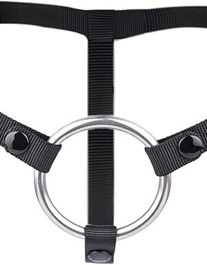 Female Adjustable Dildo Harness with Metal O-Rings: Strap on for Women Adult Sex Toy, Couples Penis Harness Strapless, Universal Suction Cup Dildo Pegging (XL)