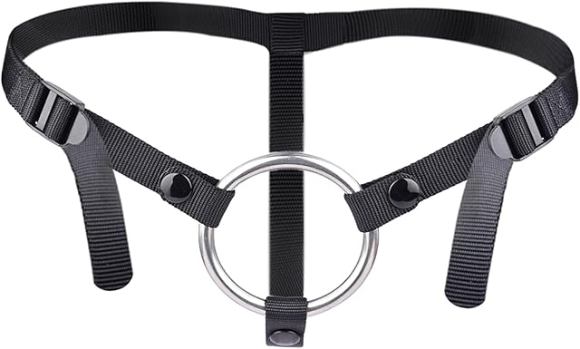 Female Adjustable Dildo Harness with Metal O-Rings: Strap on for Women Adult Sex Toy, Couples Penis Harness Strapless, Universal Suction Cup Dildo Pegging (XL)
