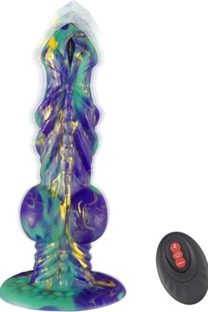 9" Thrusting Monster Dildo Vibrator Fantasy Sex Toys,Vibrating Realistic Dog Knot Penis G-spot Stimulator,Big Thick Silicone Anal Plug Prostate Massager with Remote Control & Suction Cup for Women Men