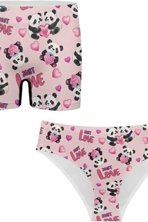 Funny Underwear Set for Couples Mens and Womens Underwear Romantic Valentines Matching Undies Set