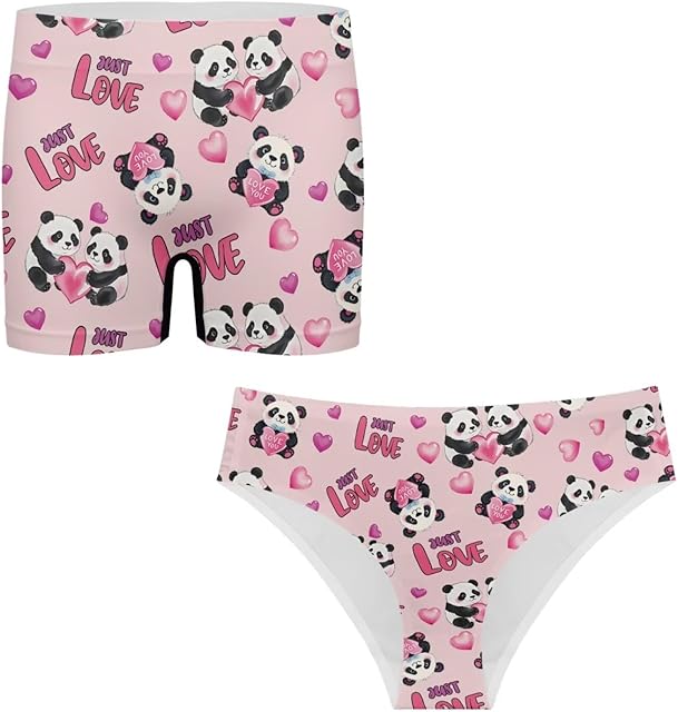 Funny Underwear Set for Couples Mens and Womens Underwear Romantic Valentines Matching Undies Set