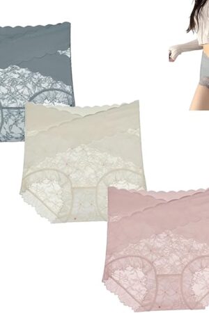 High Waist Lace Tummy Control Panties Women Silky Comfort High Waist Hip Lift Panties Lace Underwear Sexy Panties