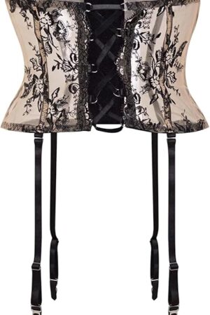 Women's Floral Lace Up Mesh Garter Belt Sheer Suspender Belts Lingerie Accessories