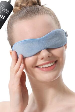 Aroma Season Heated Eye Mask for Dry Eyes, Warm Eye Compress with Flaxseed for MGD, Dry Eye Syndrome, Chalazion Blepharitis Stye Eye Treatment, Steam Moist to Unclog Glands (Blue)