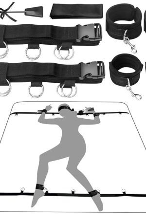 Bondage Restraints, Sex Bondage BDSM Kit Bed Restraints Set, Super Easy Install Bondage Rope Adjustable Straps, Sex Toys with Handcuffs Ankle Cuff for Adults Women Couples