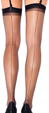 Women's Spandex Ultra Sheer Backseam Stockings, Black, One Size