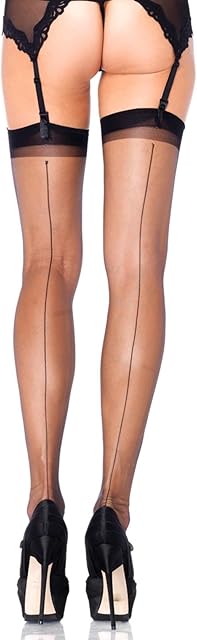 Women's Spandex Ultra Sheer Backseam Stockings, Black, One Size